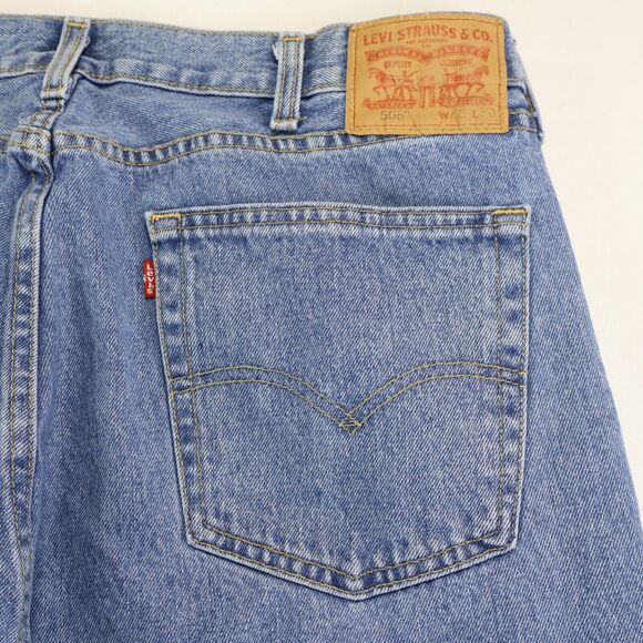 Levi Jeans Mens 40x30 Blue 505 Straight Leg Regular Fit Medium Wash - Picture 5 of 7